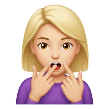 Girl biting her fingers  sticker
