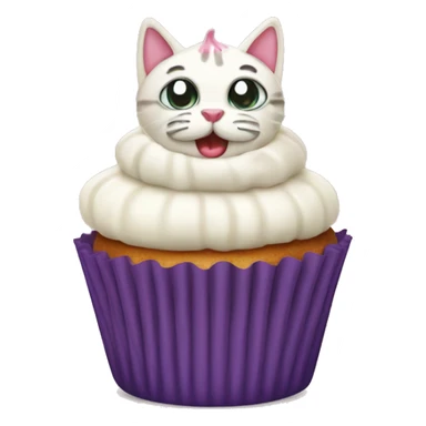 Cupcake with a Cat head and cream on top sticker