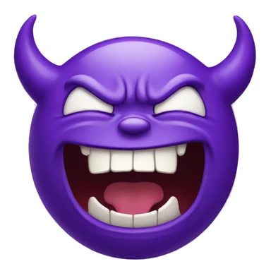 purple demon laughing while crying sticker