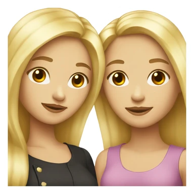 blonde and brunette girl bestfriends sticker