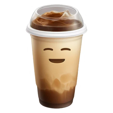 Iced coffee no face in to-go cup sticker