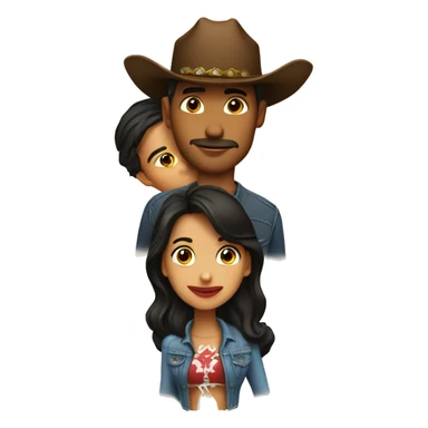 kiss, tall boyfriend, Latina with cowboy  sticker