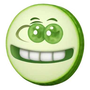 Smiley emoji with cucumber on its eyes sticker
