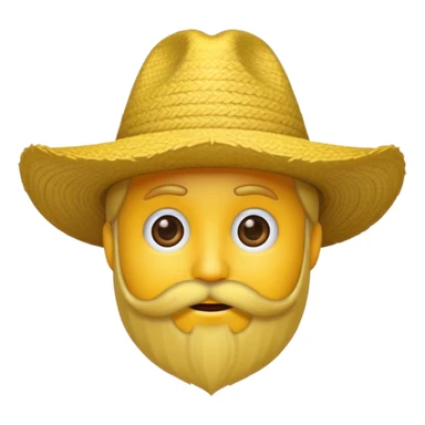Un emojis amarillo con sombrero y barba sticker