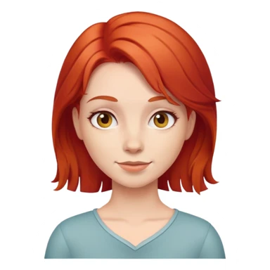 Friendly female character with red hair sticker