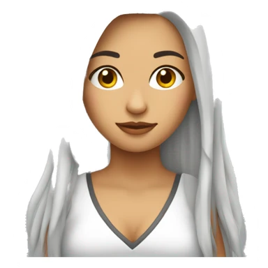 Chica blanca con el pelo largo usando un portátil  sticker