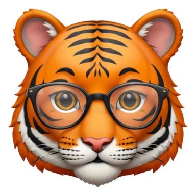 Tiger with glasses  sticker