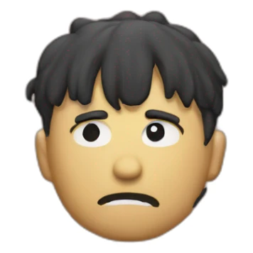 Sad emoji that looks like Guts from Berserk sticker