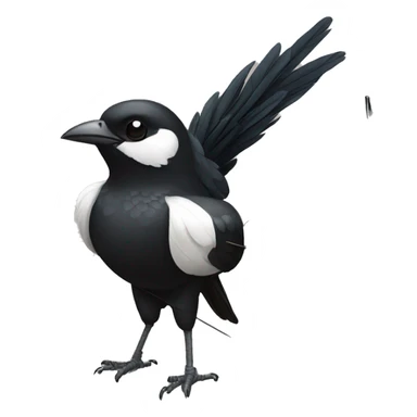 a magpie holding a bow and arrow sticker