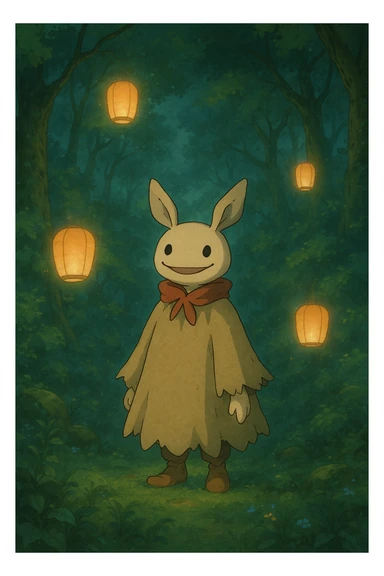 variation of the previous best variant in Ghibli style, featuring a new imaginative background and interesting composition, soft lighting, magical atmosphere sticker