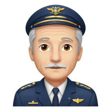 an old airline pilot without mustache sticker