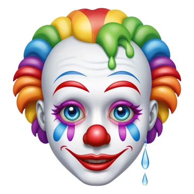 rainbow clown with tears sticker