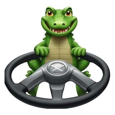 Alligator driving a car sticker