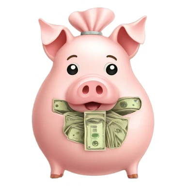 pig fat with money bag sticker