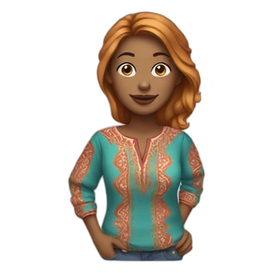 Woman with moroccan shirt sticker