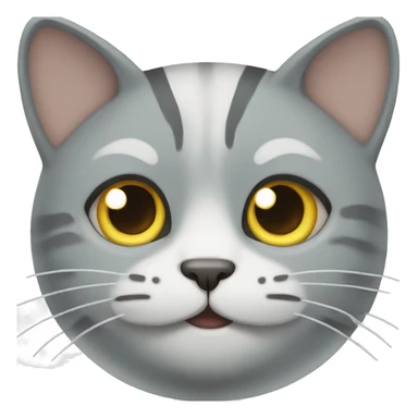 grey cat with white stripes sticker