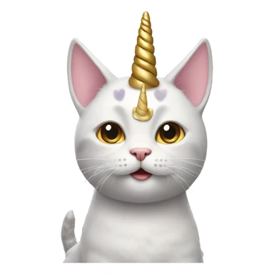 Cat with a unicorn horn sticker