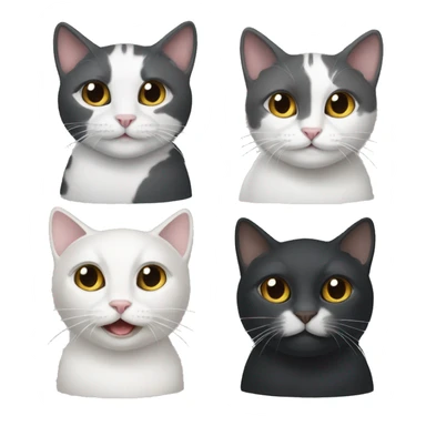 TWO cats: one that is dark grey and white, and one that is black sticker