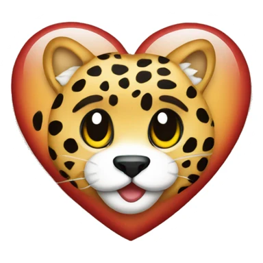 heart with stamp of leopard sticker