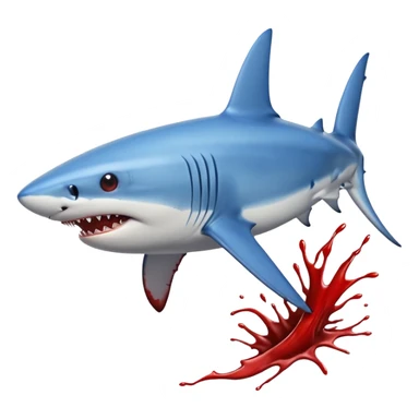 blue Shark attack efferct with blood sticker