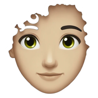 an EBOY blackhoodie green eyes curly black hair and caucasian sticker