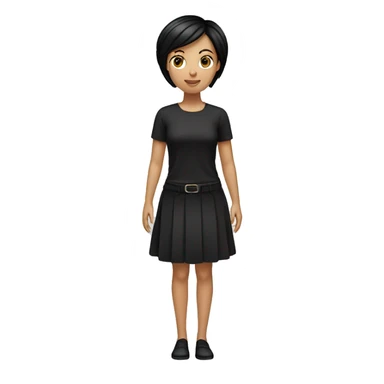 European girl with black short hair 40 age sticker
