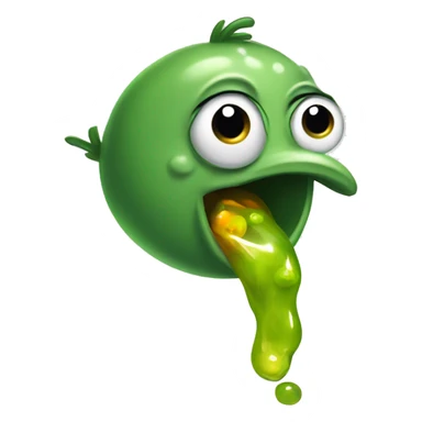 Bird puking pickles sticker