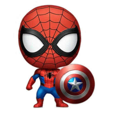 Spider man with captain america shield sticker