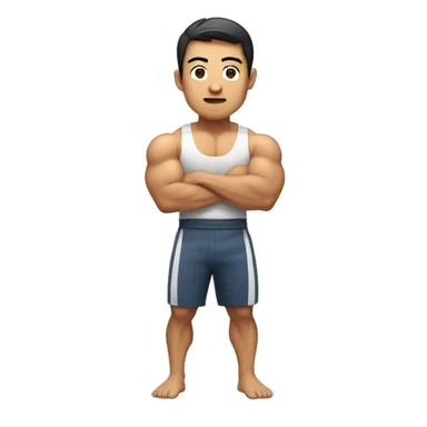 buff gym asian man full body making a 'I want you' face  sticker