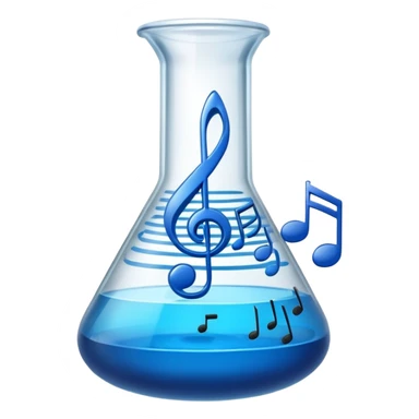 blue flask beaker with music coming out sticker