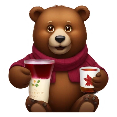 Bear with mulled wine  sticker