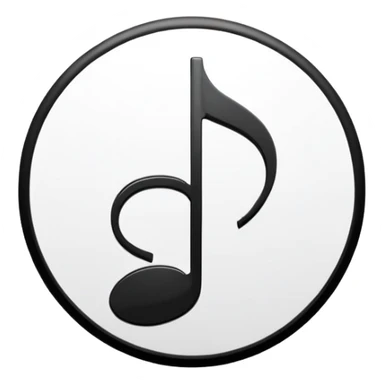 musical note on white circle background sticker