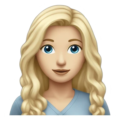 white-women-engineer-with-blue-eyes-and-long-blond-hair-in-grey-long-sleev sticker