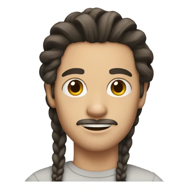 white man with dark hair braids sticker