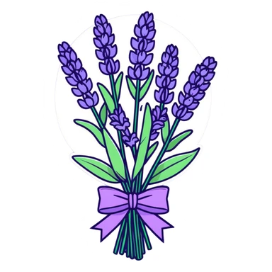 Hyper realistic Lavender bouquet sticker