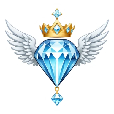 holy diamond emblem with white wings and diamond in the middle sticker