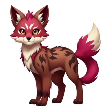 Vibrant dark edgy badass cool Falvie-Fionbri-creature-fursona, full body, with random markings sticker