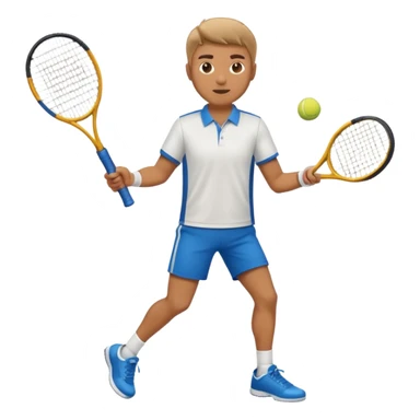 full body of a man playing tenis with sport shirt sticker