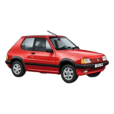 Peugeot 205 rouge sticker
