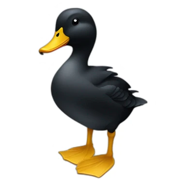 A black duck looking to the right sticker