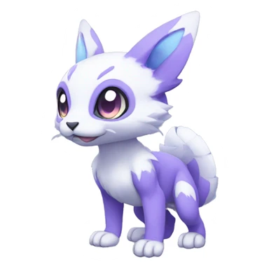 Cute cool purple white blue animal hybrid Fakemon full body sticker