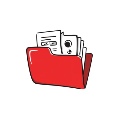 red folder, hand drawn doodle style sticker