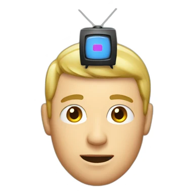 Guy with TV on his head sticker