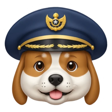 dog wearing a captain's hat sticker