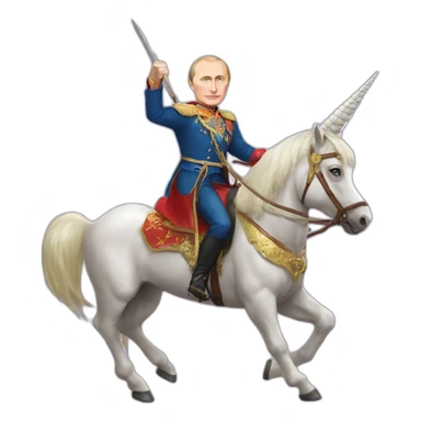 Vladimir putin riding a unicorn sticker