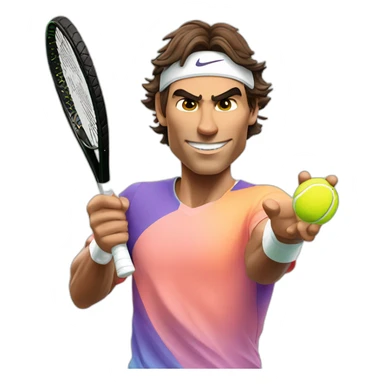 Rafael nadal jouant au tennis sticker