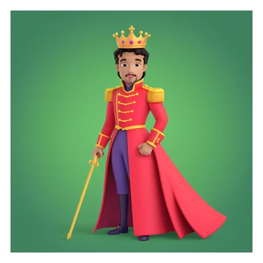 prince in red dress, royal background sticker