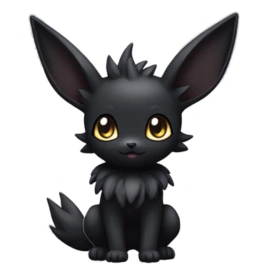 Dark Black Kawaii Eeveelution-Cute-Pokémon-fusion full body sticker