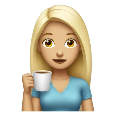 blonde girl drinking coffee sticker