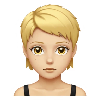 Gold eyes short gold hair slash on face sticker